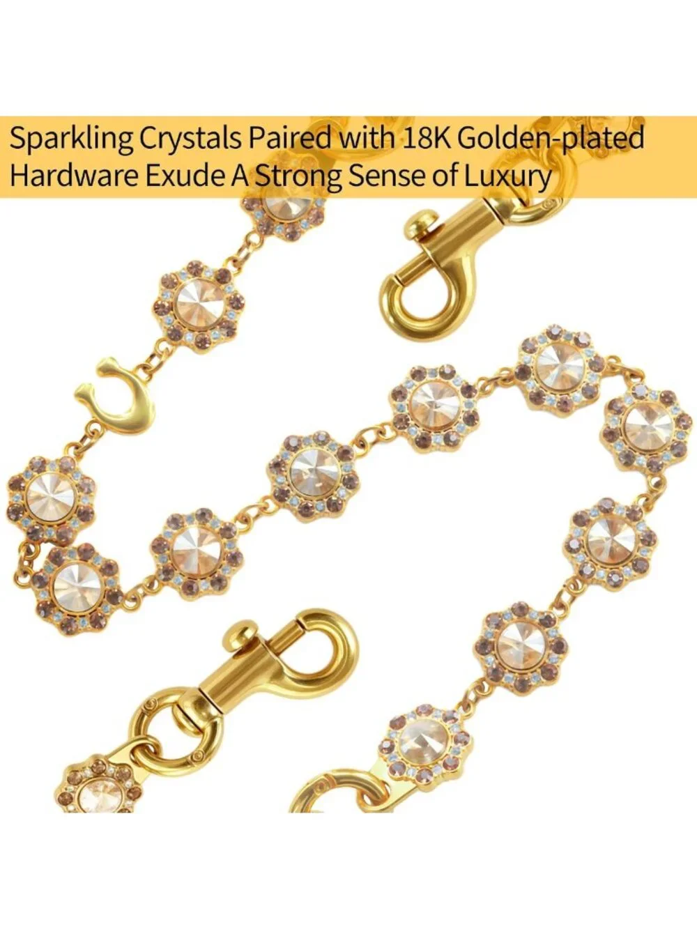 Rhinestone Chain Bag Charm for Handbag, Purse & Tote Accessories for Women